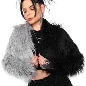 Foxblood Greyscale Shag Jacket